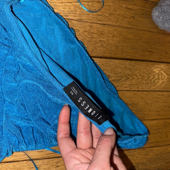 Blue Ruched Mini Dress - Picture 3 of 3